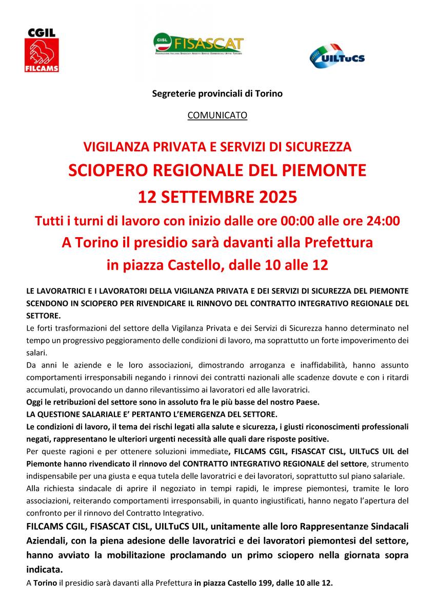 Sciopero regionale della vigilanza privata 4