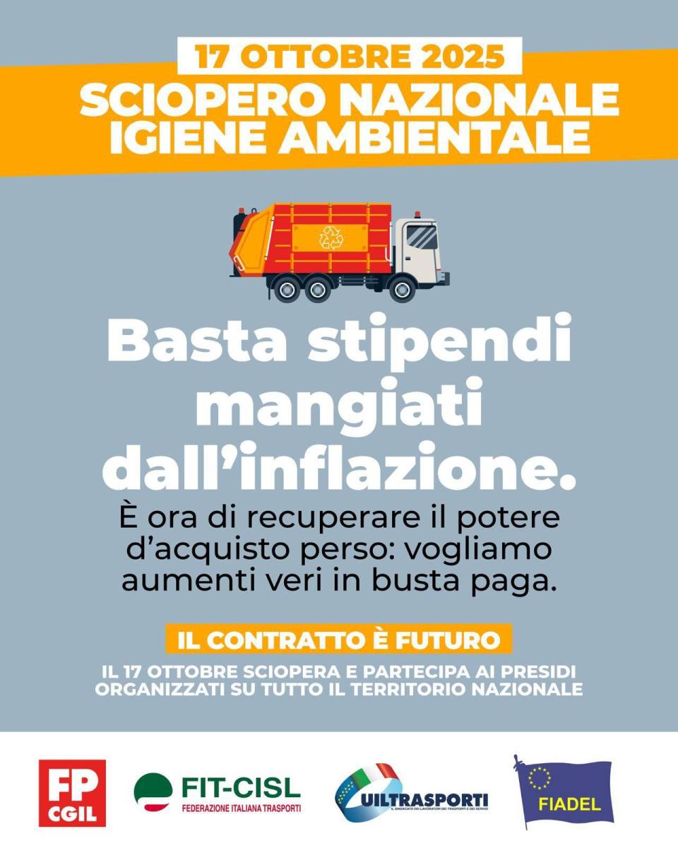 Sciopero nazionale dei lavoratori dell’igiene ambientale. Presidio della UILTRASPORTI a Torino 3