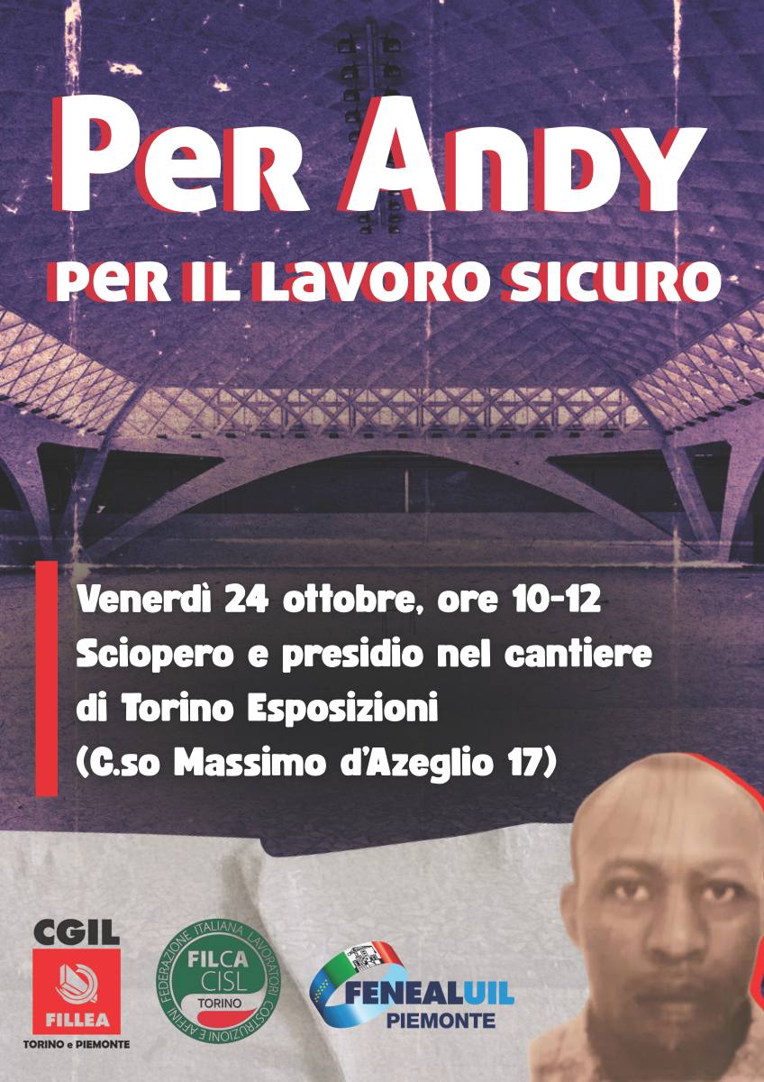 Sicurezza sul lavoro: 24 ottobre, sciopero e presidio sindacati edili davanti a Torino Esposizioni