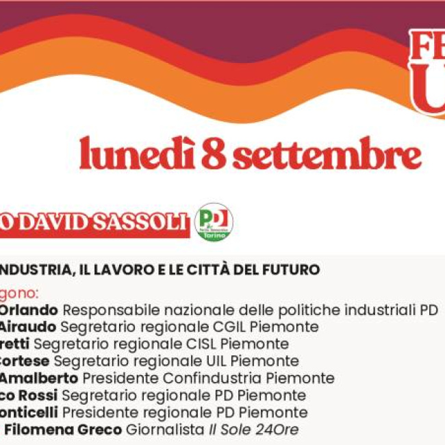 Festa dell'Unità di Torino, appuntamento UIL Piemonte