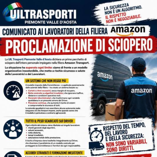 La sicurezza non è un algoritmo: sciopero dei lavoratori della filiera Amazon